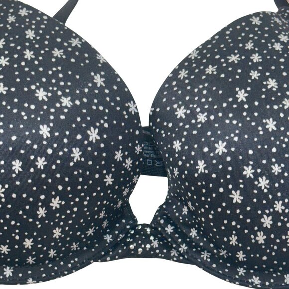 Maidenform Womens 34B Black & White Dotted Demi Coverage Push-Up Bra With Tags - Picture 2 of 11